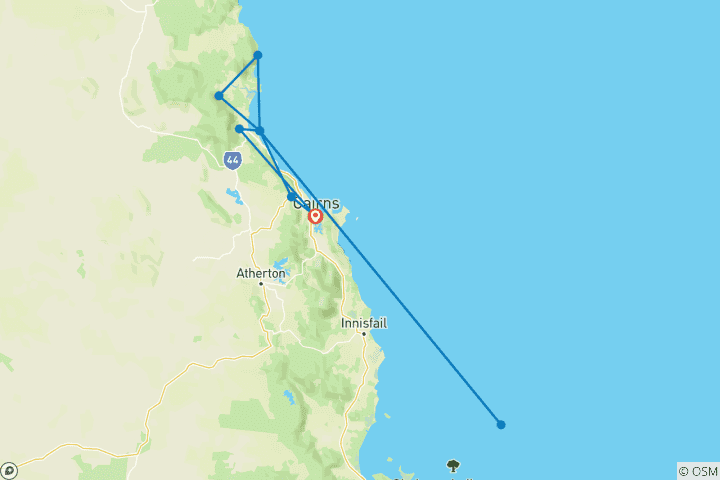 Map of Best of Cairns, Great Barrier Reef & Daintree