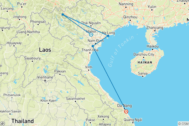 Mapa de Experiencia Vietnam 12 días