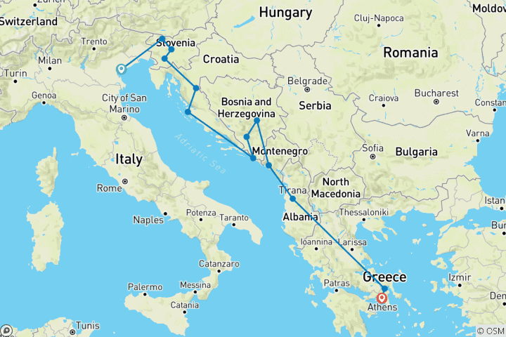 Mapa de Diviértete y descansa: lo más destacado del sudeste de Europa