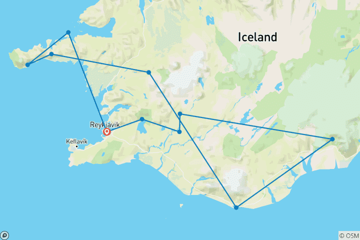 Carte du circuit En profondeur : Islande - hiver