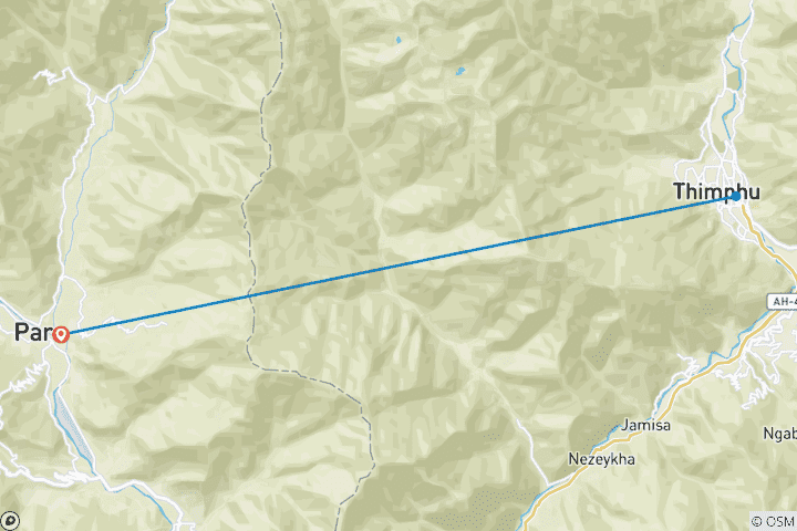 Map of Bhutan Bliss: Himalayan Majesty Journey(Private Customize)