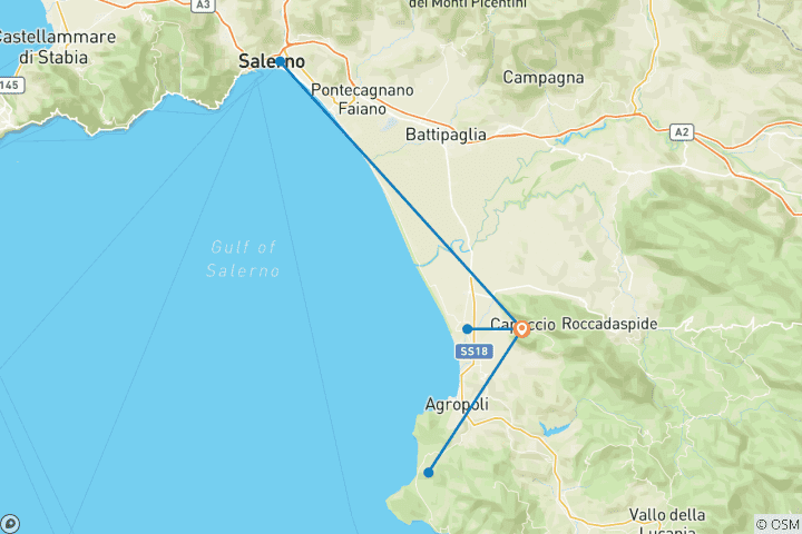 Map of Italy's Cilento Coast