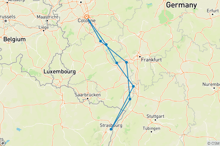 Map of Cruising the Rhine & Moselle