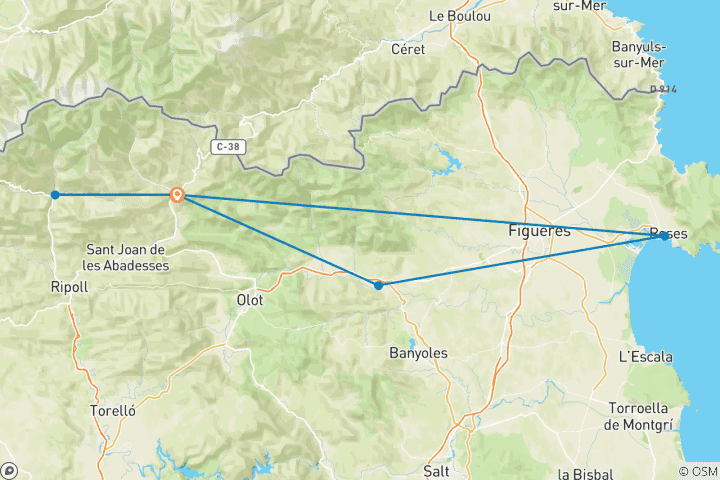 Map of Traditional trains of the Pyrenees