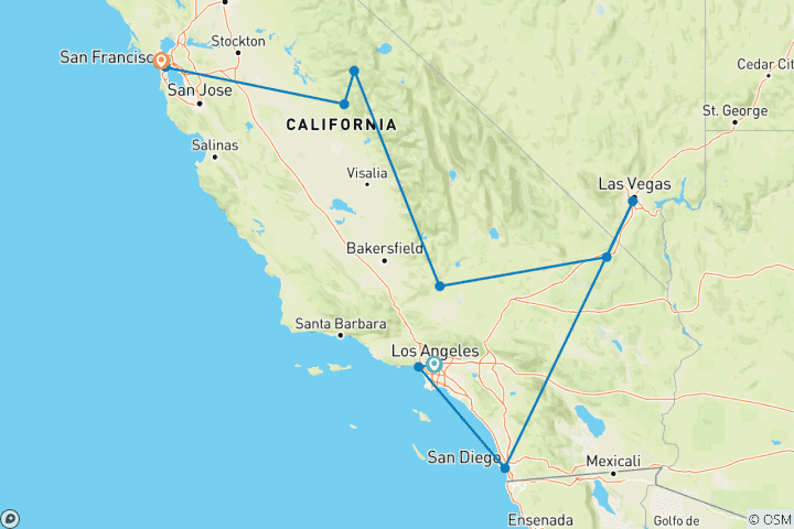 Map of America's Western Wonders - Los Angeles