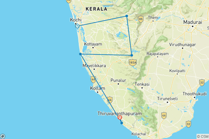 Map of South India Adventure (Private Customize)