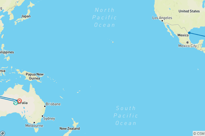 Carte du circuit Vacances en famille en Australie centrale et à Uluru