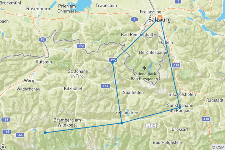 Map of Tauern Circuit