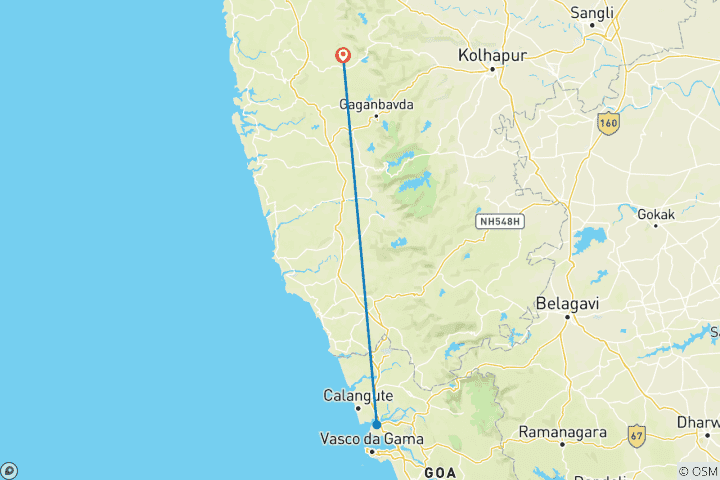 Map of Goa Sightseeing Tour