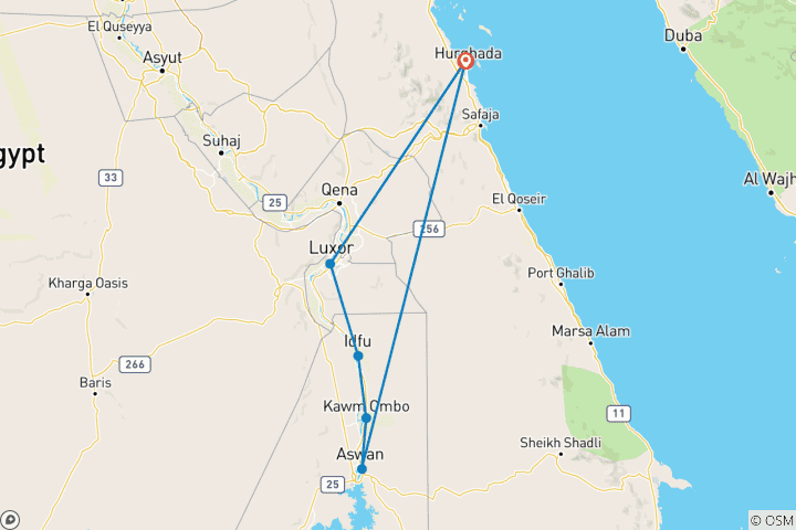 Karte von Hurghada & Nilkreuzfahrt