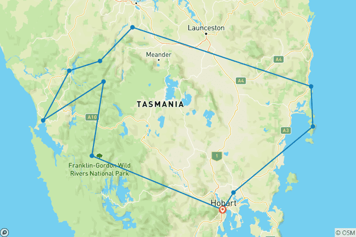 Map of Tasmania Adventure