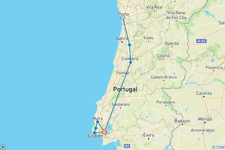 Mapa de Sabor a Portugal