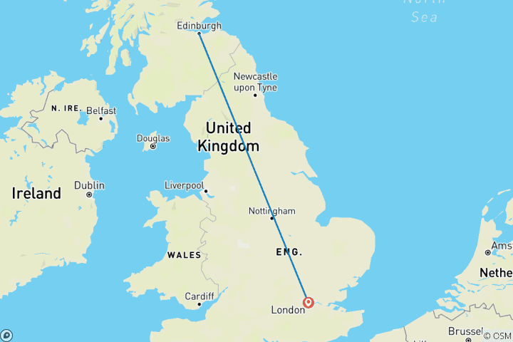 Map of Independent Edinburgh & London City Stay