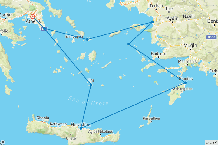 Carte du circuit Croisière dans les îles grecques - 8 jours