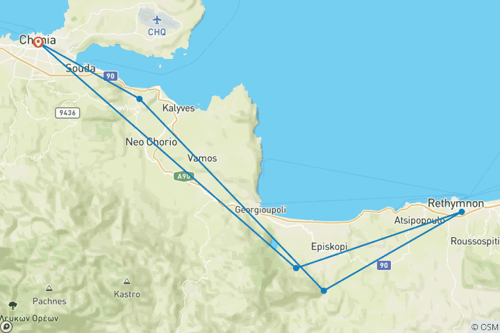 Carte du circuit Marcher en Crète