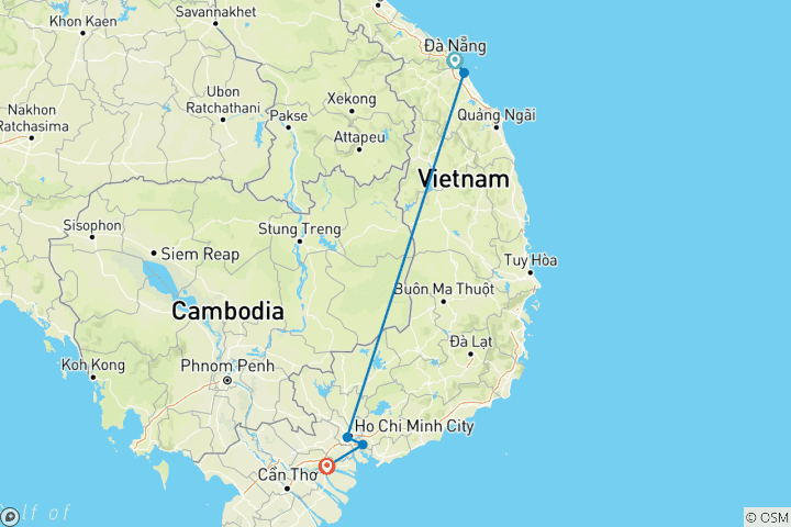 Carte du circuit Voyage romantique lune de miel au Vietnam - 7 jours