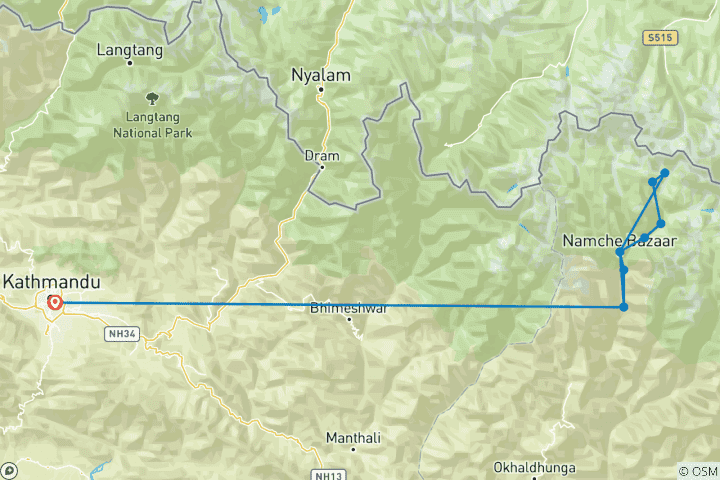 Map of Thrilling Everest Base Camp and Kalapathar In Glorious Nepal