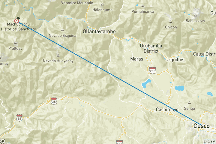 Mapa de Caminata a Ancascocha y Machu Picchu