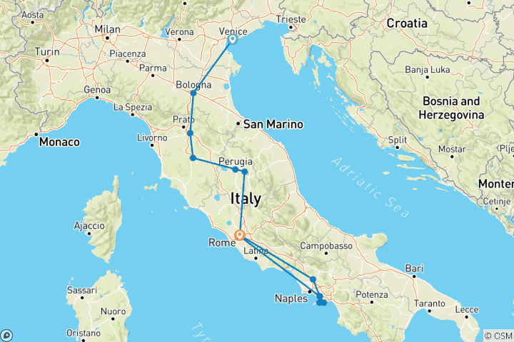 Map of Italy in Style - 14 Days (Small Group)