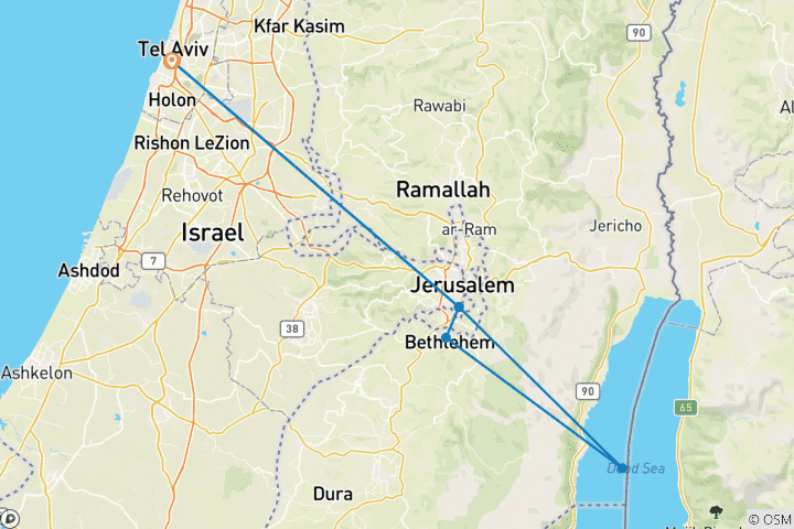 Kaart van Ultieme Israël –ervaring (privé op maat)