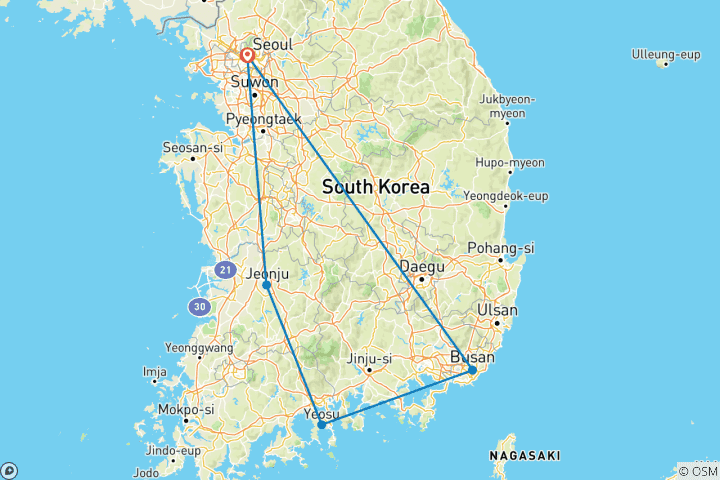 Mapa de Esencial Corea del sur
