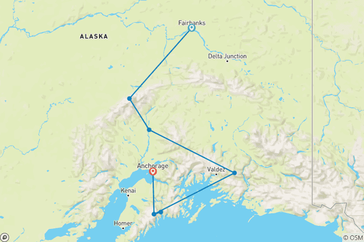 Mapa de Alaska auténtica