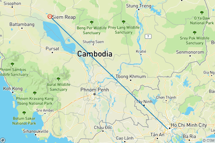 Map of INCREDIBLE LUXURY VIETNAM AND CAMBODIA 15 DAYS