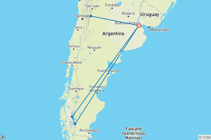 Map of Argentina Patagonia