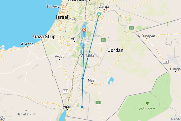 Carte du circuit Découvrez la Jordanie