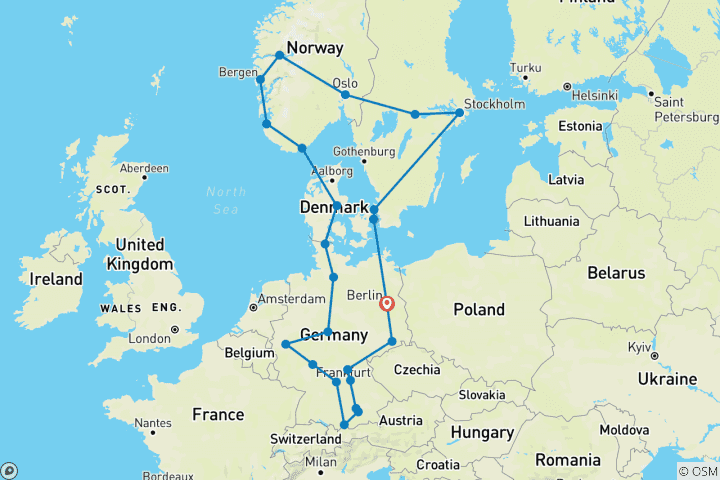 Kaart van Noordelijke Ring (inclusief Helsingor)