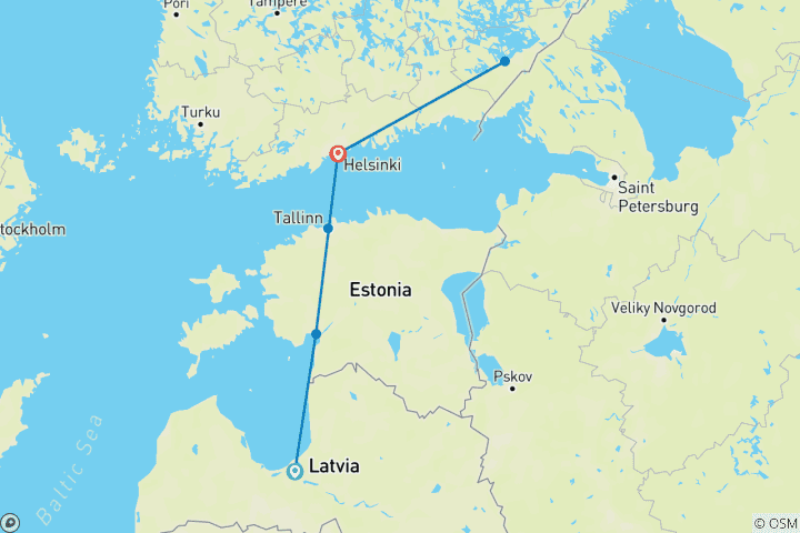 Carte du circuit Les joyaux de la mer Baltique