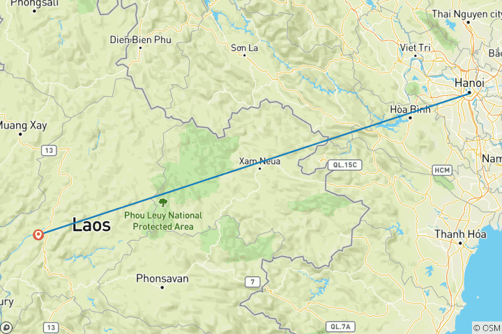 Map of Indochina 15 Days – Vietnam Cambodia Thailand Laos