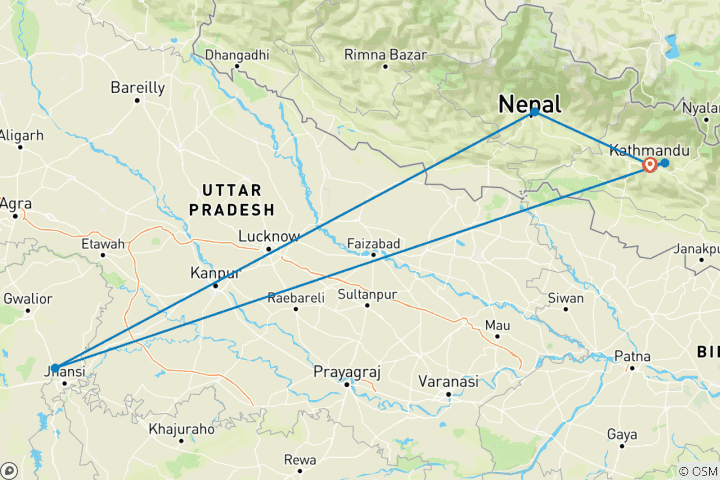 Carte du circuit Circuit 9 jours au Népal