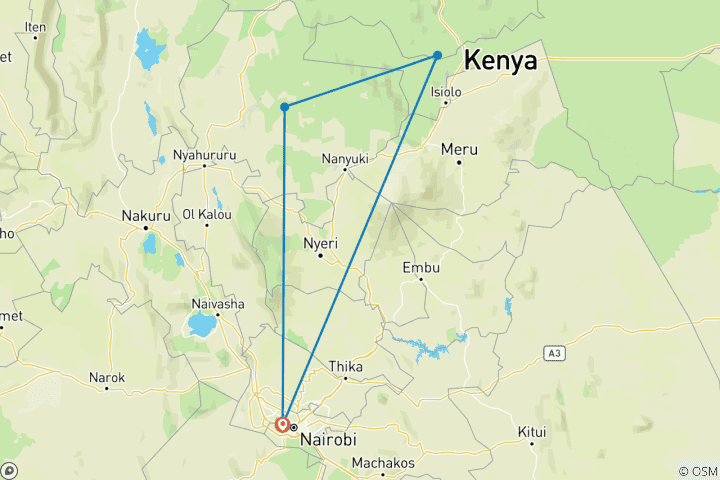 Map of 3 Days Samburu Cultural and Wildlife Safari