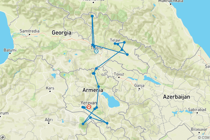 Mapa de Sabores del Cáucaso Meridional - Georgia y Armenia