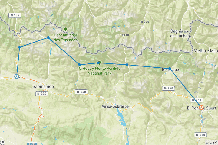 Mapa de Transpirenaica en el GR-11