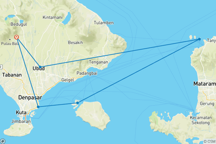 Carte du circuit Sillonner les îles à partir de Bali - Experience Stays Collection