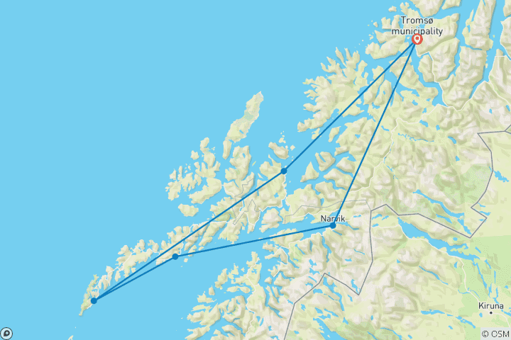 Karte von Abenteuerwelt Lofoten: Roadtrip zu roten Stelzenhäuschen