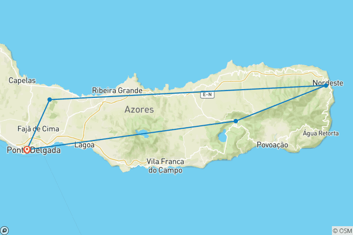 Map of Azores Road Trip: Lake Forest Living on São Miguel