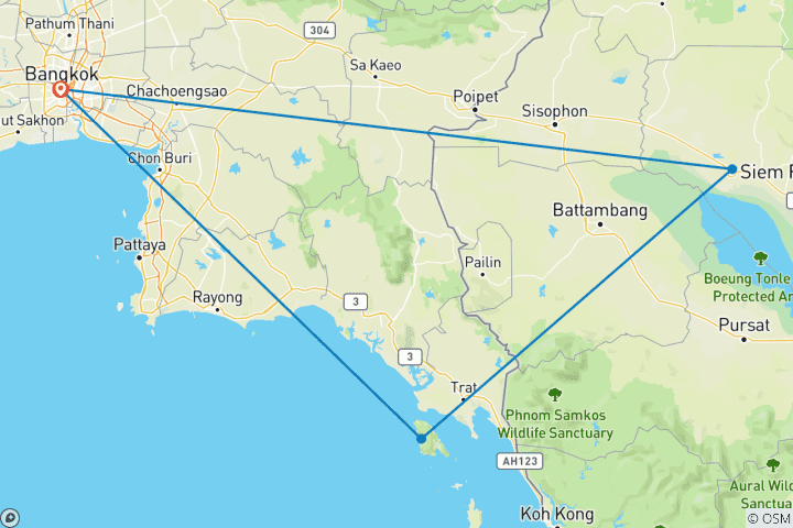 Map of Thailand & Cambodia Temple Myth Meets Island Magic