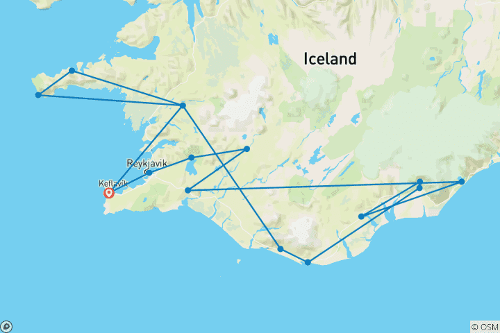 Map of Iceland: South Coast Road Trip Adventure