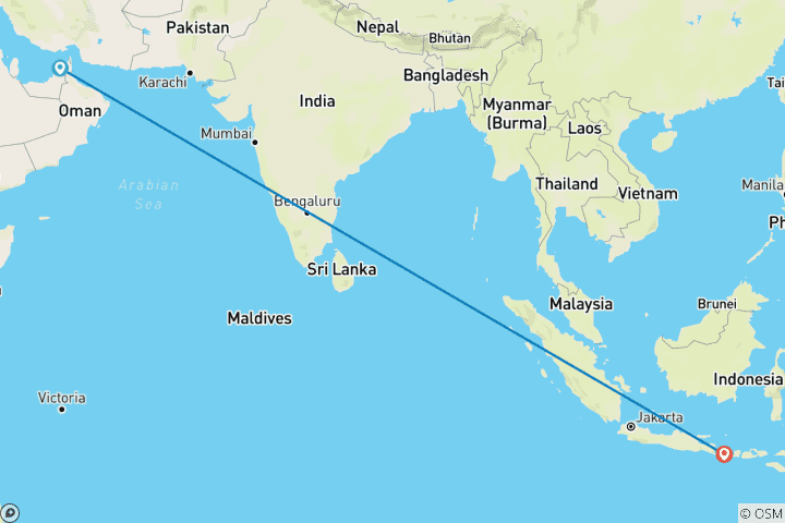 Carte du circuit Dubaï et Bali : de la ligne d'horizon au Sunrise Hike