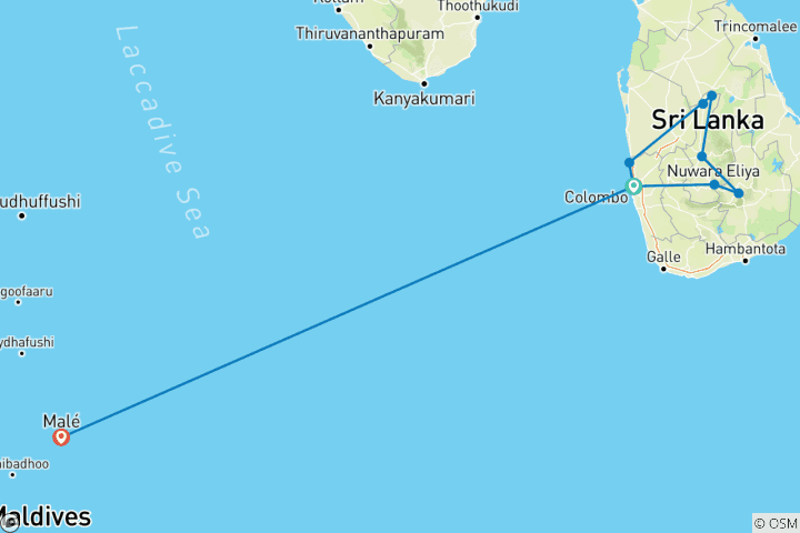 Mapa de Sri Lanka y Maldivas: Tierras Altas y Paraísos Playeros con Amigos