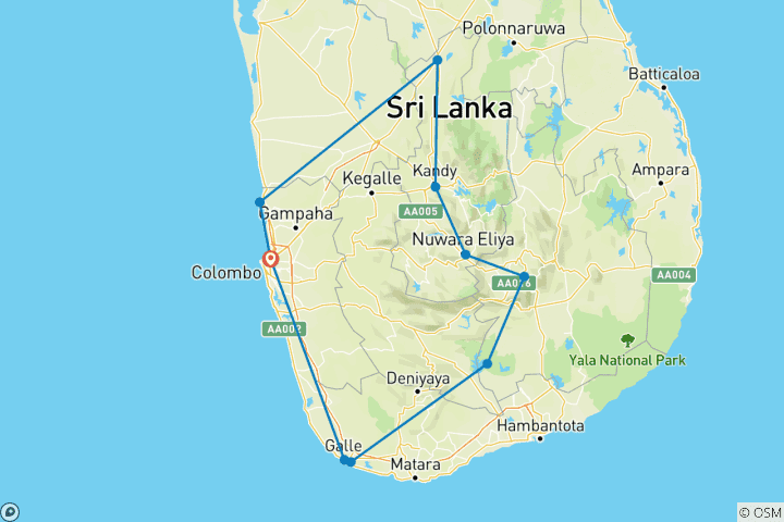 Map of Sri Lanka with Friends: Temple, Tea & Highland Highs!