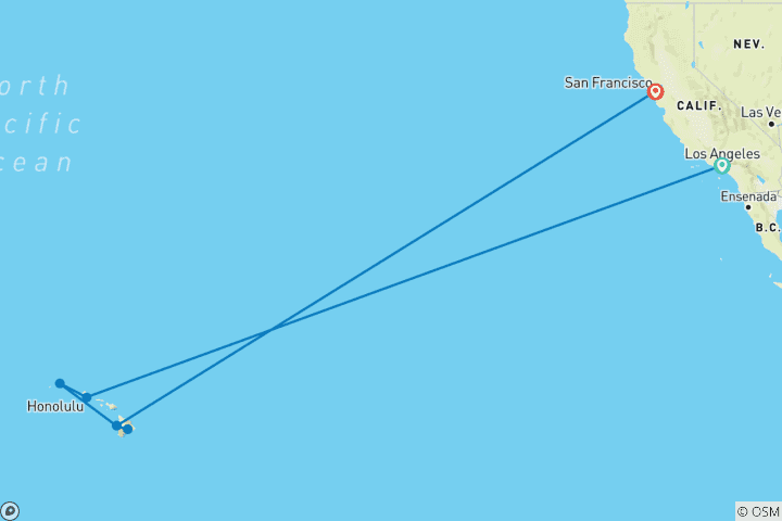 Map of Hawaii Island Hopping: Aloha Vibe & California Dreaming