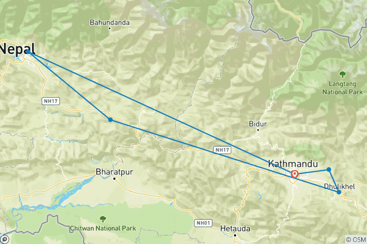 Carte du circuit Népal avec les locaux : Himalayan Highs & Buddha Nights