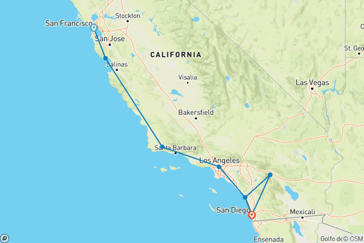 Map of California Bucketlist: Beach Lovers & Road Trip Summers (9 destinations)