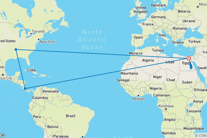 Carte du circuit 9 Day Cairo & Nile Cruise including internal flight