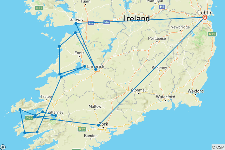 Map of Unforgettable Ireland