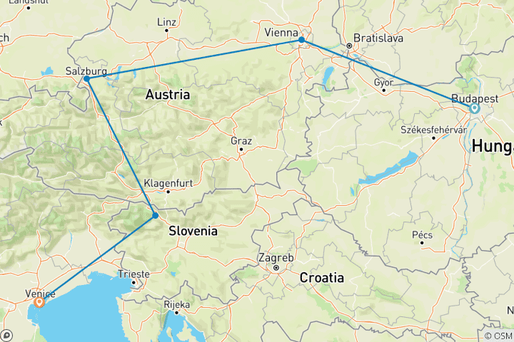 Carte du circuit Découvrez l'Europe centrale